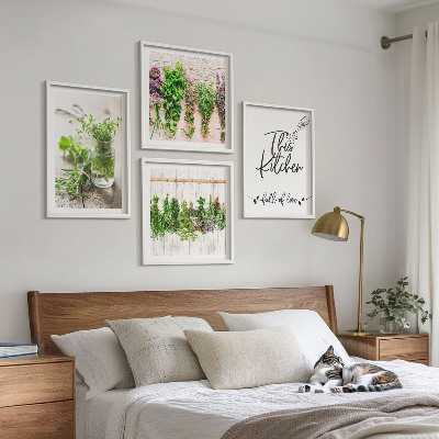 Galleria a parete Tema cucina con erbe aromatiche essiccate