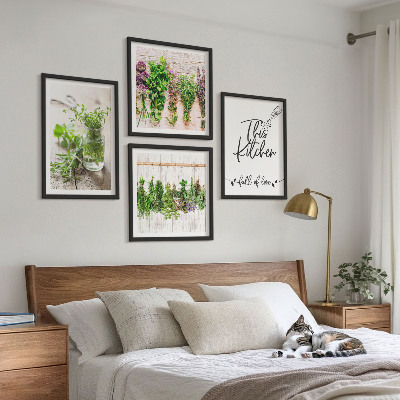 Galleria a parete Tema cucina con erbe aromatiche essiccate