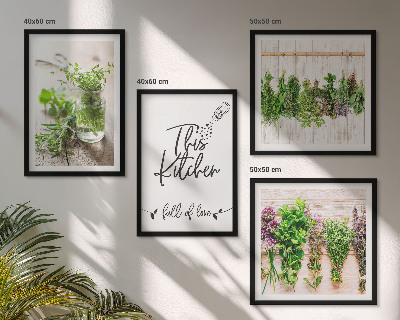 Galleria a parete Tema cucina con erbe aromatiche essiccate