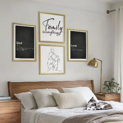 Galleria a parete decorazione murale con definizioni di amore nell'arte familiare