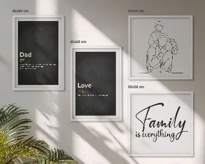 Galleria a parete decorazione murale con definizioni di amore nell'arte familiare
