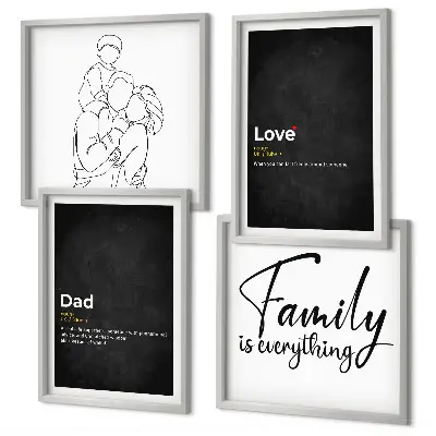 Galleria a parete decorazione murale con definizioni di amore nell'arte familiare
