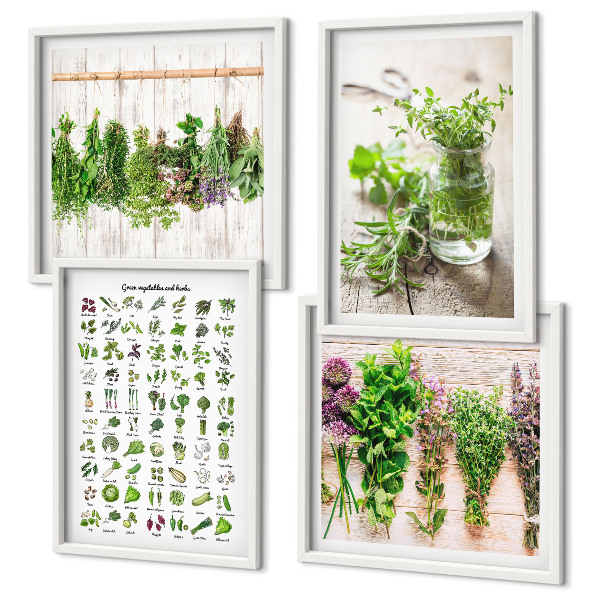 Galleria a parete Erbe aromatiche essiccate per la cucina