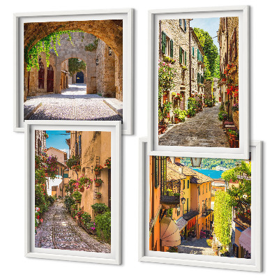 Galleria a parete strade italiane fiori architettura