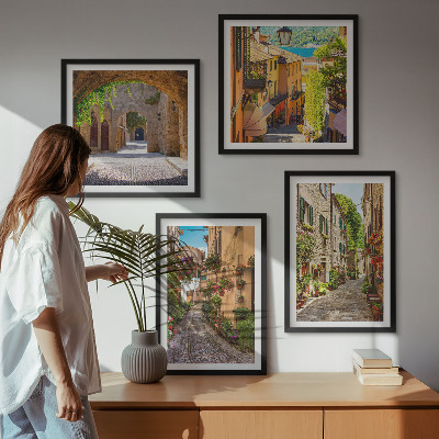 Galleria a parete strade italiane fiori architettura