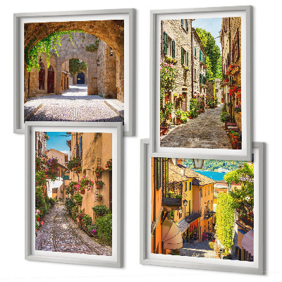 Galleria a parete strade italiane fiori architettura