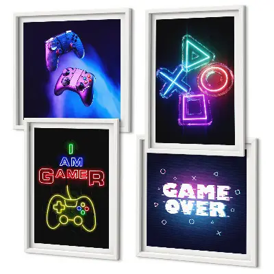 Galleria da parete con icone dei giocatori per gamepad