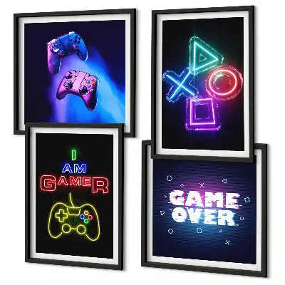 Galleria da parete con icone dei giocatori per gamepad