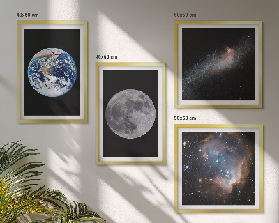 Polittico con cornice spazio galassia luna