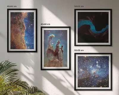 Paesaggi spaziali delle galassie galleria a parete