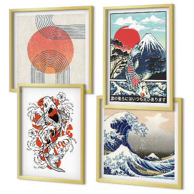 Galleria a parete Illustrazioni di montagne di pesci che ondeggiano in Giappone