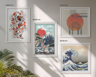Galleria a parete Illustrazioni di montagne di pesci che ondeggiano in Giappone