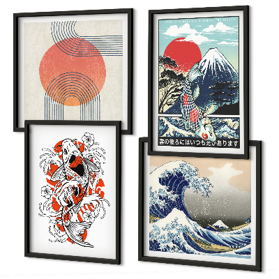 Galleria a parete Illustrazioni di montagne di pesci che ondeggiano in Giappone