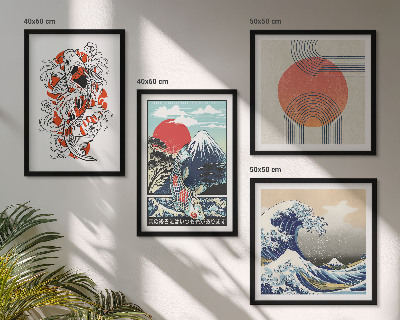Galleria a parete Illustrazioni di montagne di pesci che ondeggiano in Giappone