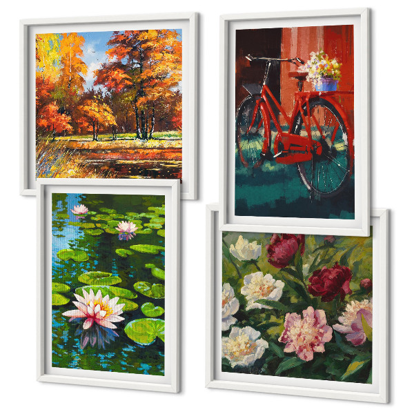 Galleria a parete Ninfee, fiori di bicicletta