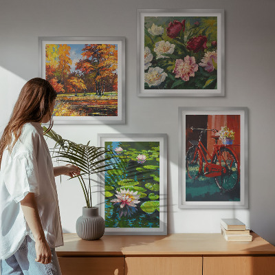 Galleria a parete Ninfee, fiori di bicicletta