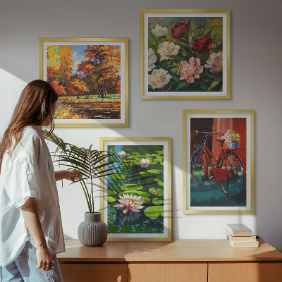 Galleria a parete Ninfee, fiori di bicicletta