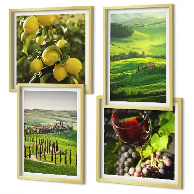 Paesaggi italiani sulle colline degli agrumi con cornice