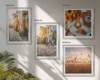 Strade affascinanti con caffè quadro con cornice
