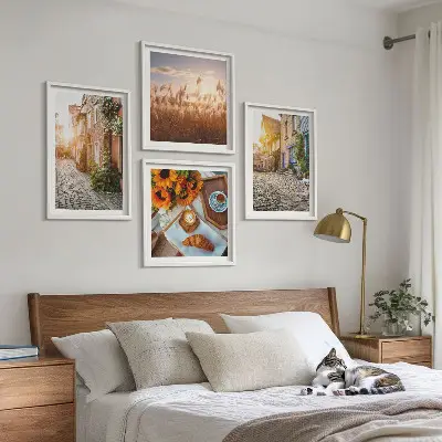 Strade affascinanti con caffè quadro con cornice