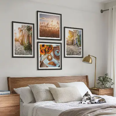 Strade affascinanti con caffè quadro con cornice