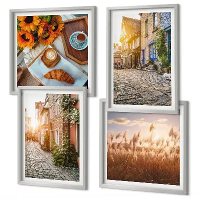 Strade affascinanti con caffè quadro con cornice