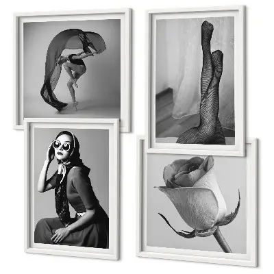 Galleria a parete ritratti eleganti di donne chic