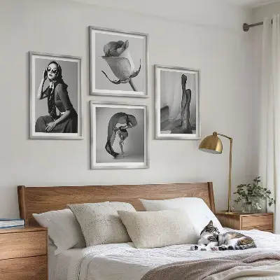 Galleria a parete ritratti eleganti di donne chic
