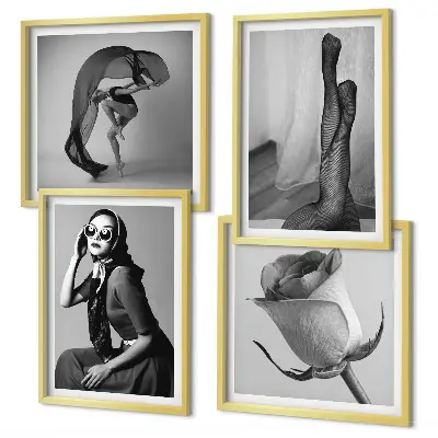 Galleria a parete ritratti eleganti di donne chic