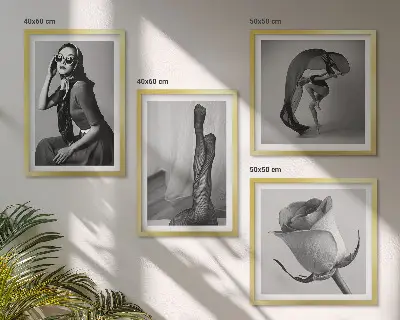 Galleria a parete ritratti eleganti di donne chic