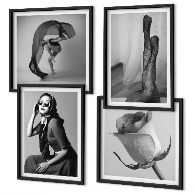 Galleria a parete ritratti eleganti di donne chic