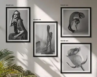 Galleria a parete ritratti eleganti di donne chic