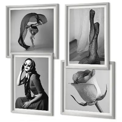 Galleria a parete ritratti eleganti di donne chic