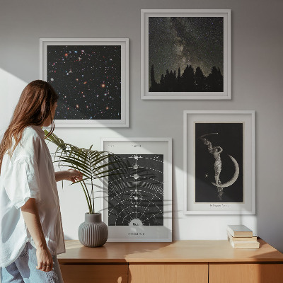 Composizione di 4 quadri Galassia del sistema solare