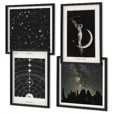 Composizione di 4 quadri Galassia del sistema solare