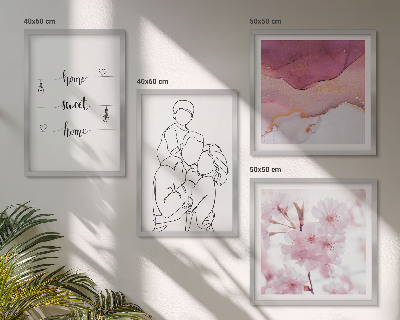 Composizione di 4 quadri Fiori famiglia minimalista