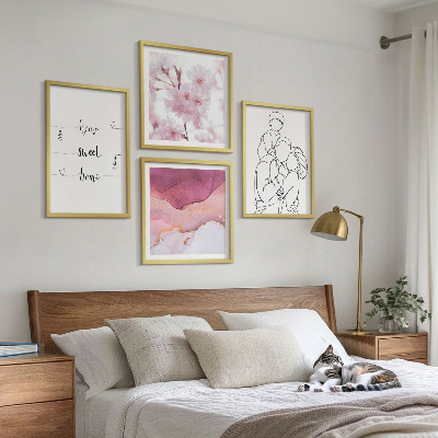 Composizione di 4 quadri Fiori famiglia minimalista