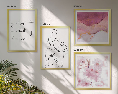 Composizione di 4 quadri Fiori famiglia minimalista