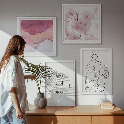 Composizione di 4 quadri Fiori famiglia minimalista