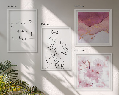 Composizione di 4 quadri Fiori famiglia minimalista