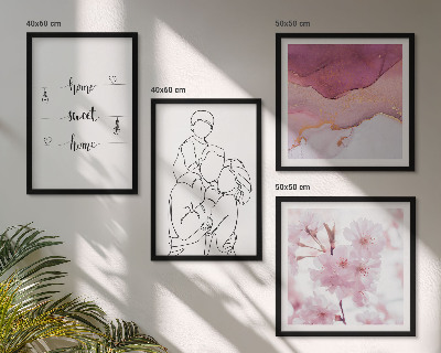 Composizione di 4 quadri Fiori famiglia minimalista