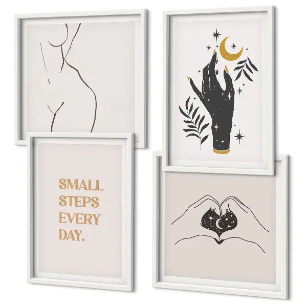Illustrazioni minimaliste in stile boho da appendere alla parete