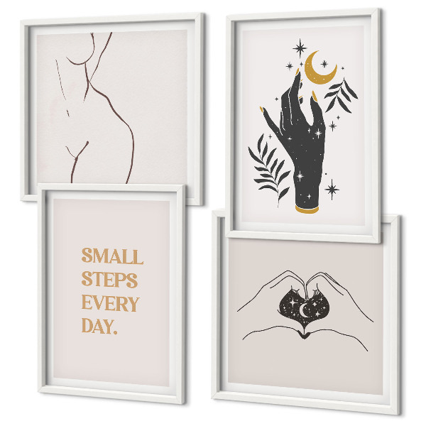 Galleria a parete Illustrazioni minimaliste in stile boho