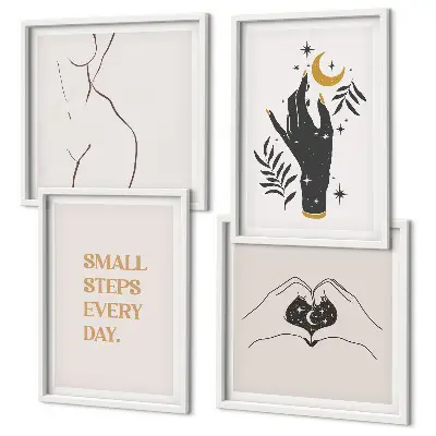 Illustrazioni minimaliste in stile boho da appendere alla parete