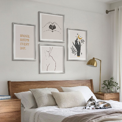 Galleria a parete Illustrazioni minimaliste in stile boho