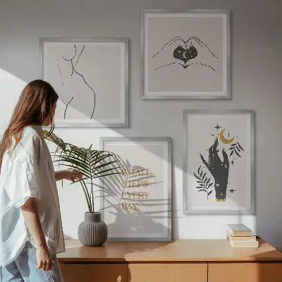 Illustrazioni minimaliste in stile boho da appendere alla parete