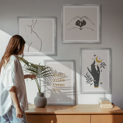 Galleria a parete Illustrazioni minimaliste in stile boho