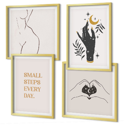 Galleria a parete Illustrazioni minimaliste in stile boho