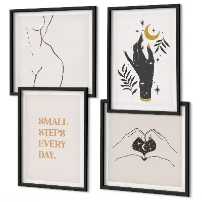 Illustrazioni minimaliste in stile boho da appendere alla parete