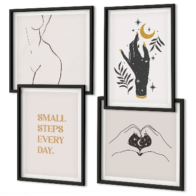 Galleria a parete Illustrazioni minimaliste in stile boho